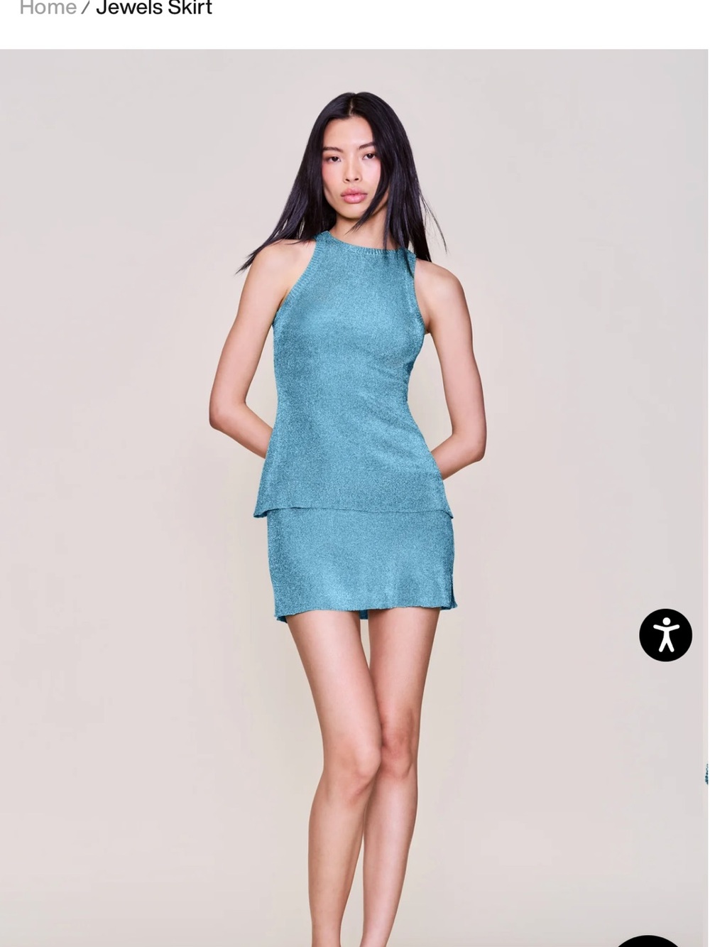 Danielle Guizio Shimmering Aqua Mini Dress